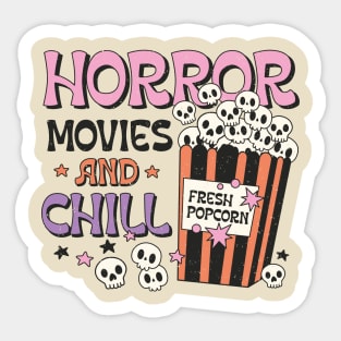 Horror Movies and Chill Retro Vibes Sticker